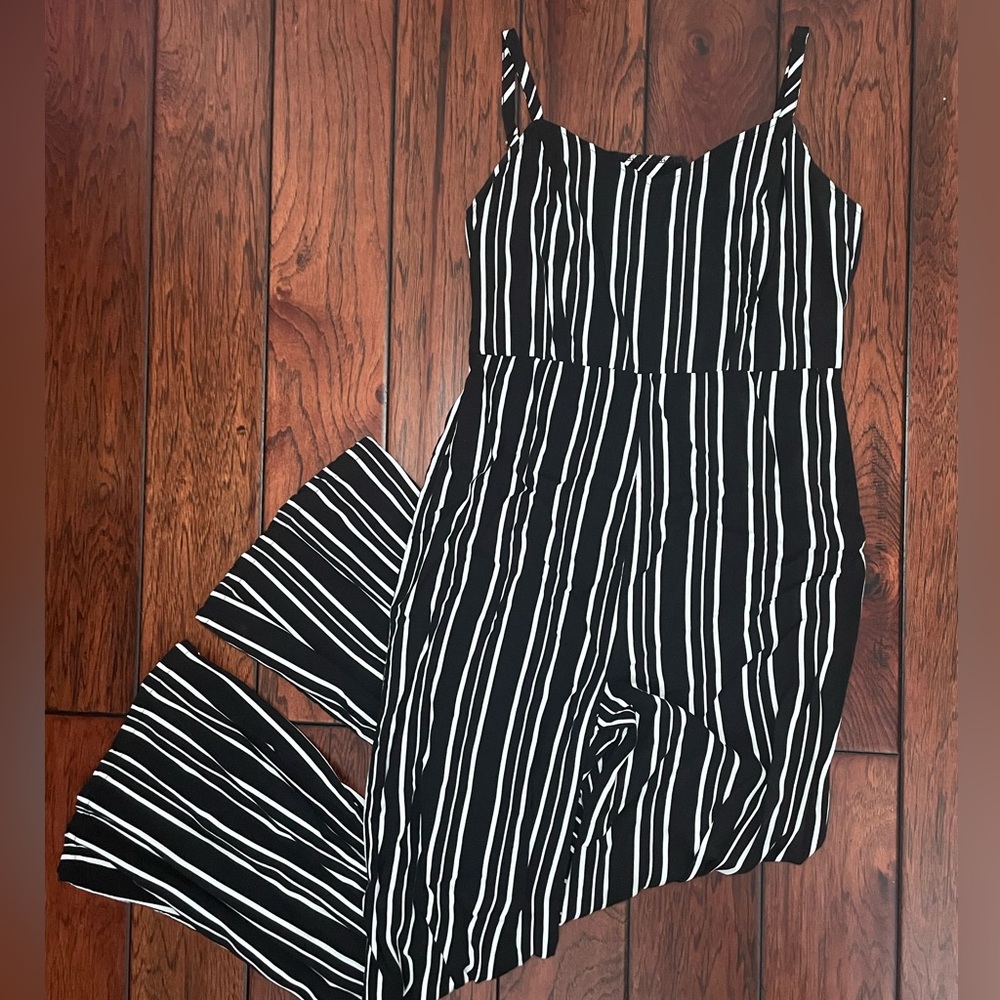Pink Rose Striped Jumpsuit